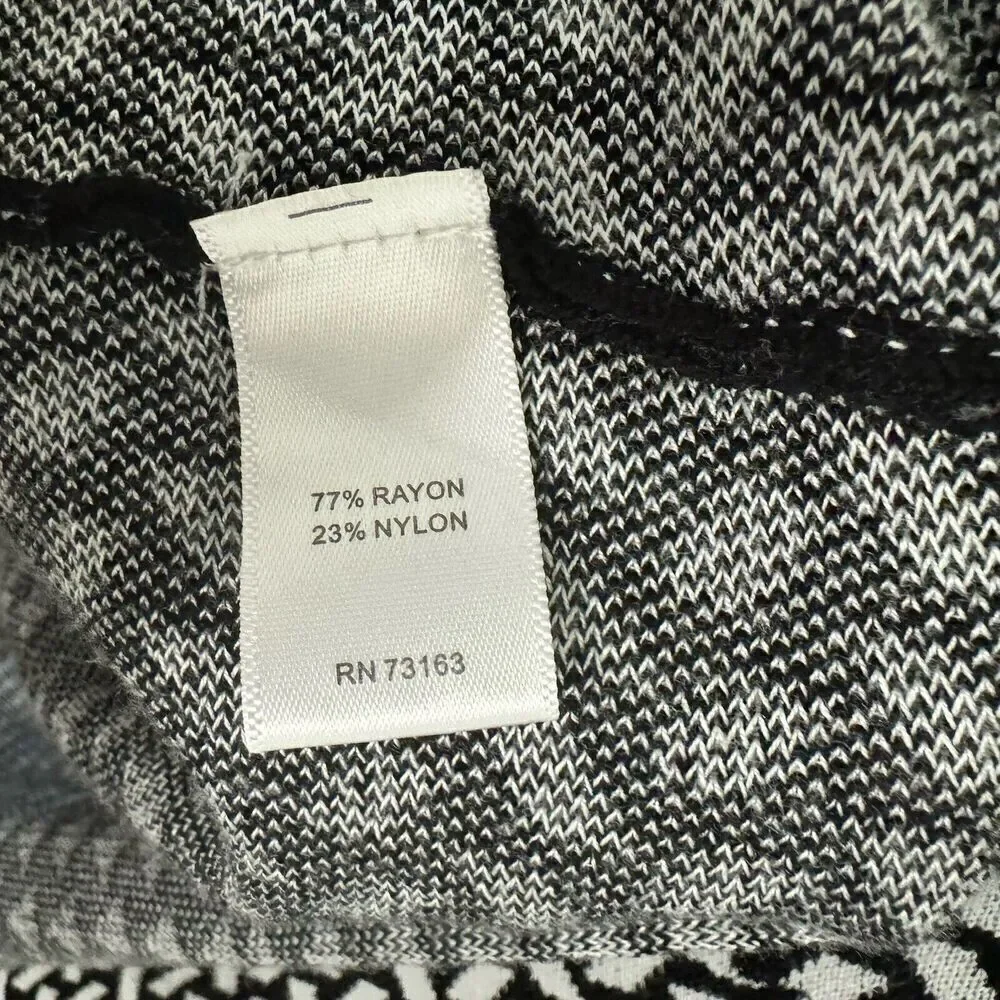 Neiman Marcus Womens Sweater Dress XL (16-18) Black White Geometric‎ Long Sleeve